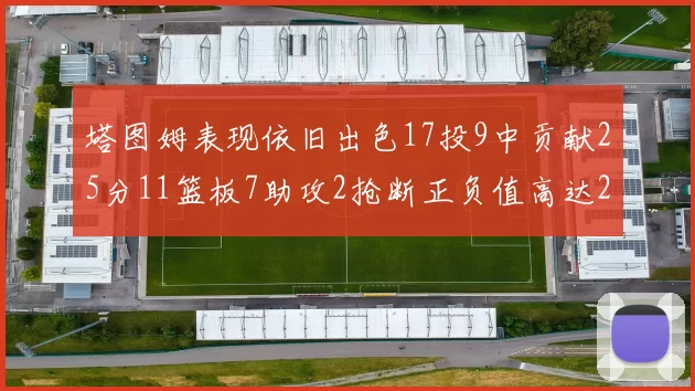 塔图姆表现依旧出色17投9中贡献25分11篮板7助攻2抢断正负值高达20